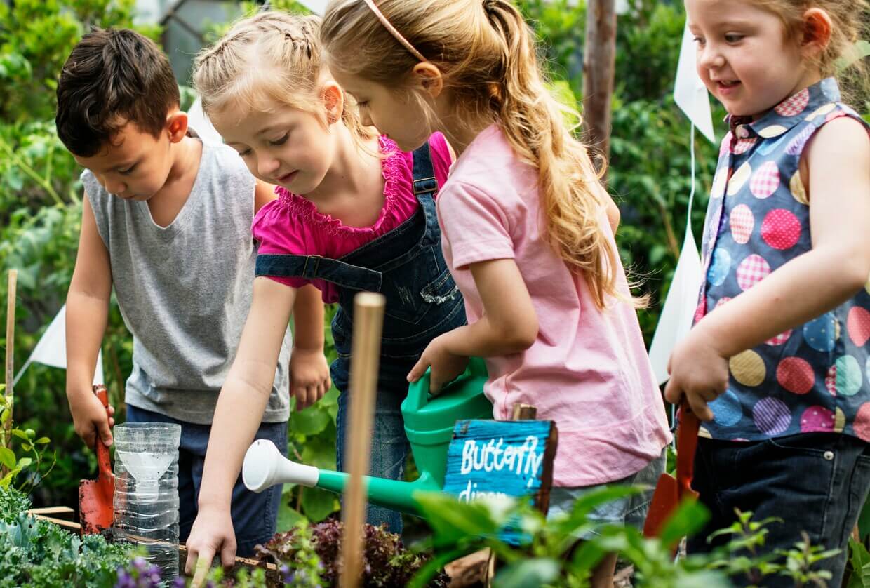 Children learning about the environment